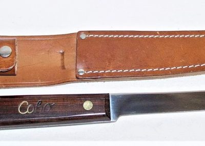 "#71, Queen, Coho knife, rosewood handles, no etch, no tang stamp, 6-1/4”"