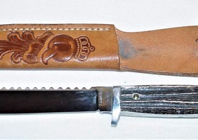 "#87, Queen, fish knife, Winterbottom bone handles, no etch, Q STAINLESS tang stamp, 4-1/2” blade"