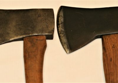 "#SBA78 single bit camp axe heads, both styles shown for comparison purposes"