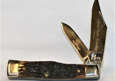 "#1485, Queen, Master cutler gunstock, 2nd edition master cutler, Rogers bone handles, 3000 manufactured in 1979"