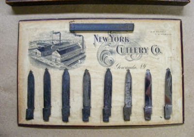 "New York Cutlery blade samples and packaging, circa 1890's"