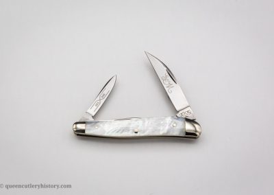 "Schatt & Morgan pocketknife Keystone Series VI, 2 blades, presentation grade pearl handles, brass liners, NS bolsters, 3 1/8", issued in 1996"