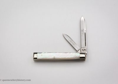 "Schatt & Morgan pocketknife Keystone Series VII, 2 blades, presentation grade pearl handles, brass liners, NS bolsters, 3 1/4", issued in 1997"